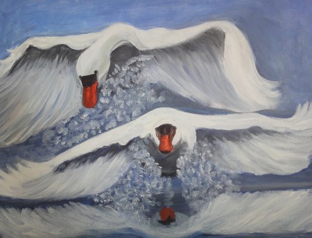 Aufsteigende Schwäne 40cm x 50cm